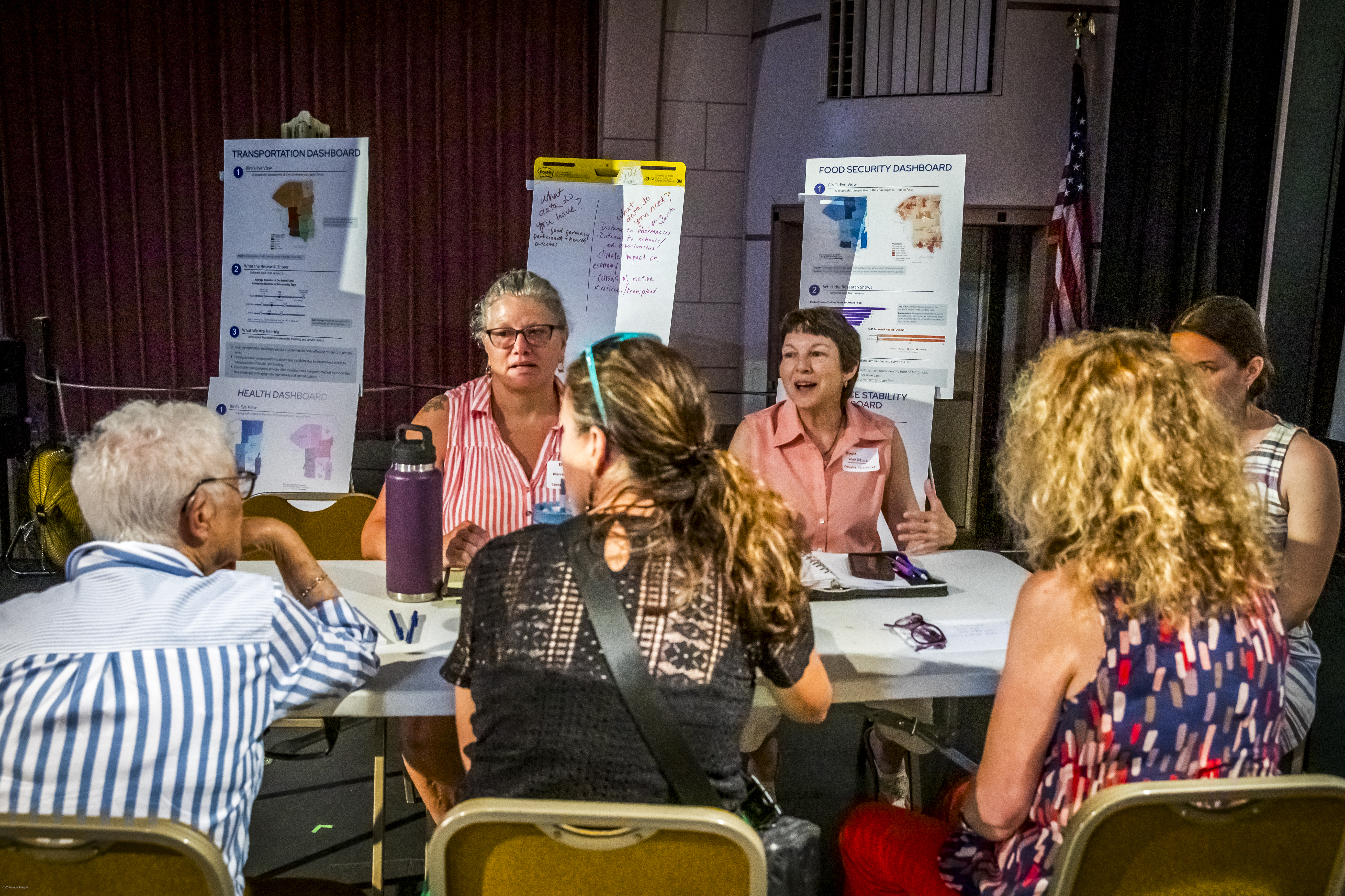 A group meeting around a table to work together.